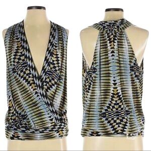 ⚫️ BCBGMAXAZRIA Women Yellow Sleeveless Top L retails 138​